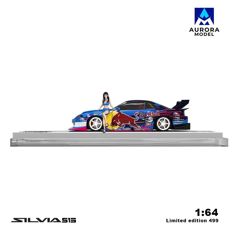 Aurora Model Red Bull Mad Mike Nissan Silvia S15 With Figure - Image 4