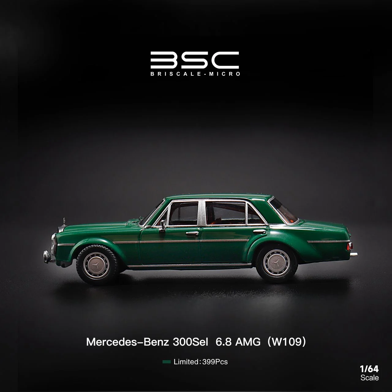BSC Model Mercedes Benz 300 SEL AMG Green - Image 3