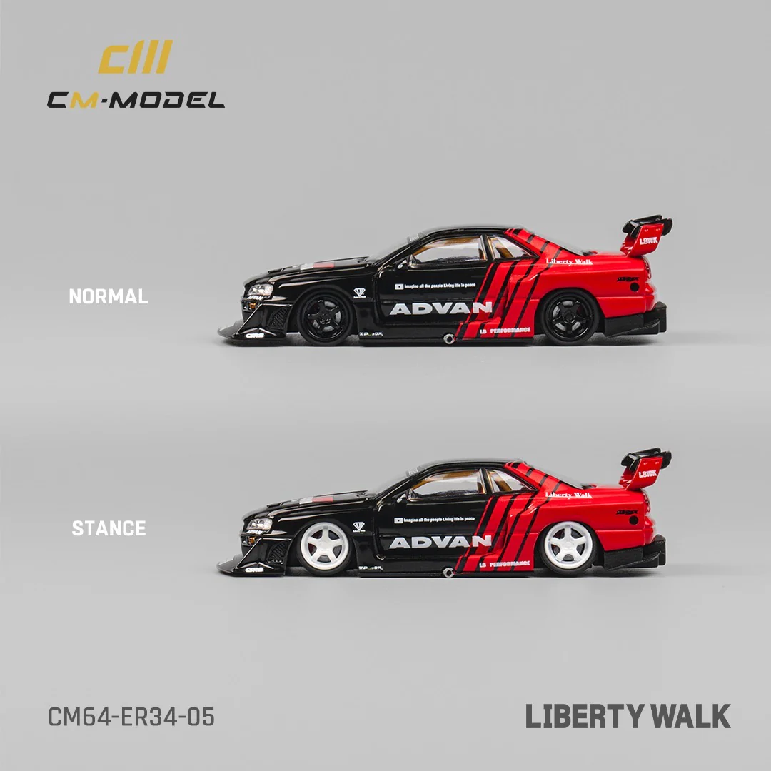CM Model Liberty Walk Nissan Skyline R34 ER34 GTR Super Silhouette Advan - Image 2