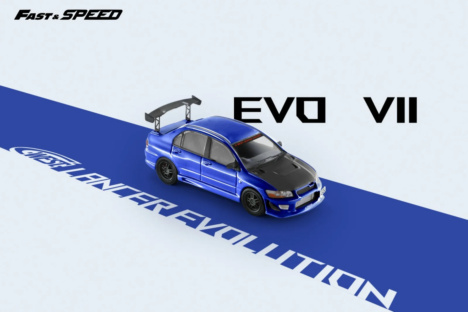 Fast & Speed Mitsubishi Lancer Evolution VII Blue - Image 3