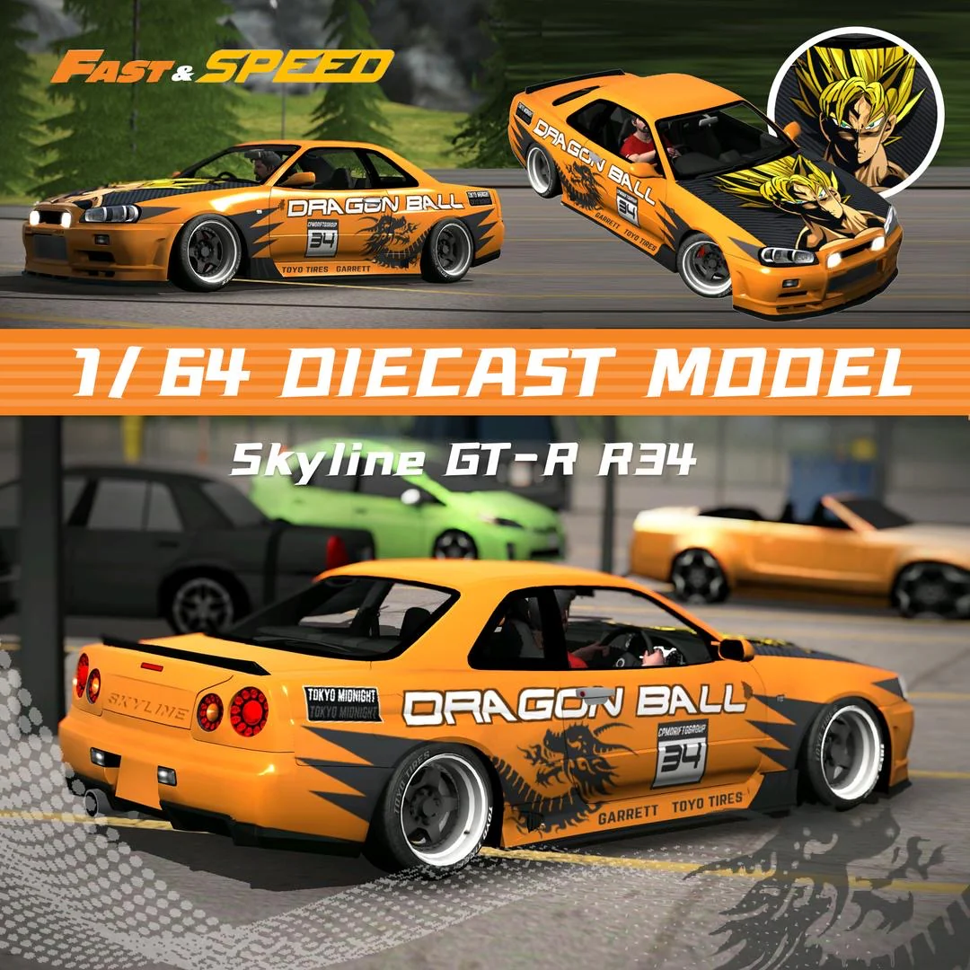 Fast & Speed Nissan Skyline R34 GTR Dragonball Z