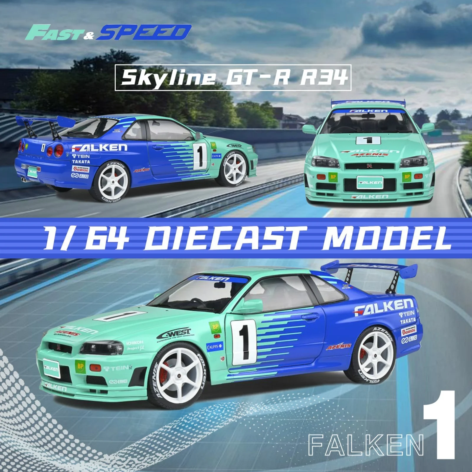 Fast & Speed Nissan Skyline R34 GTR Falken