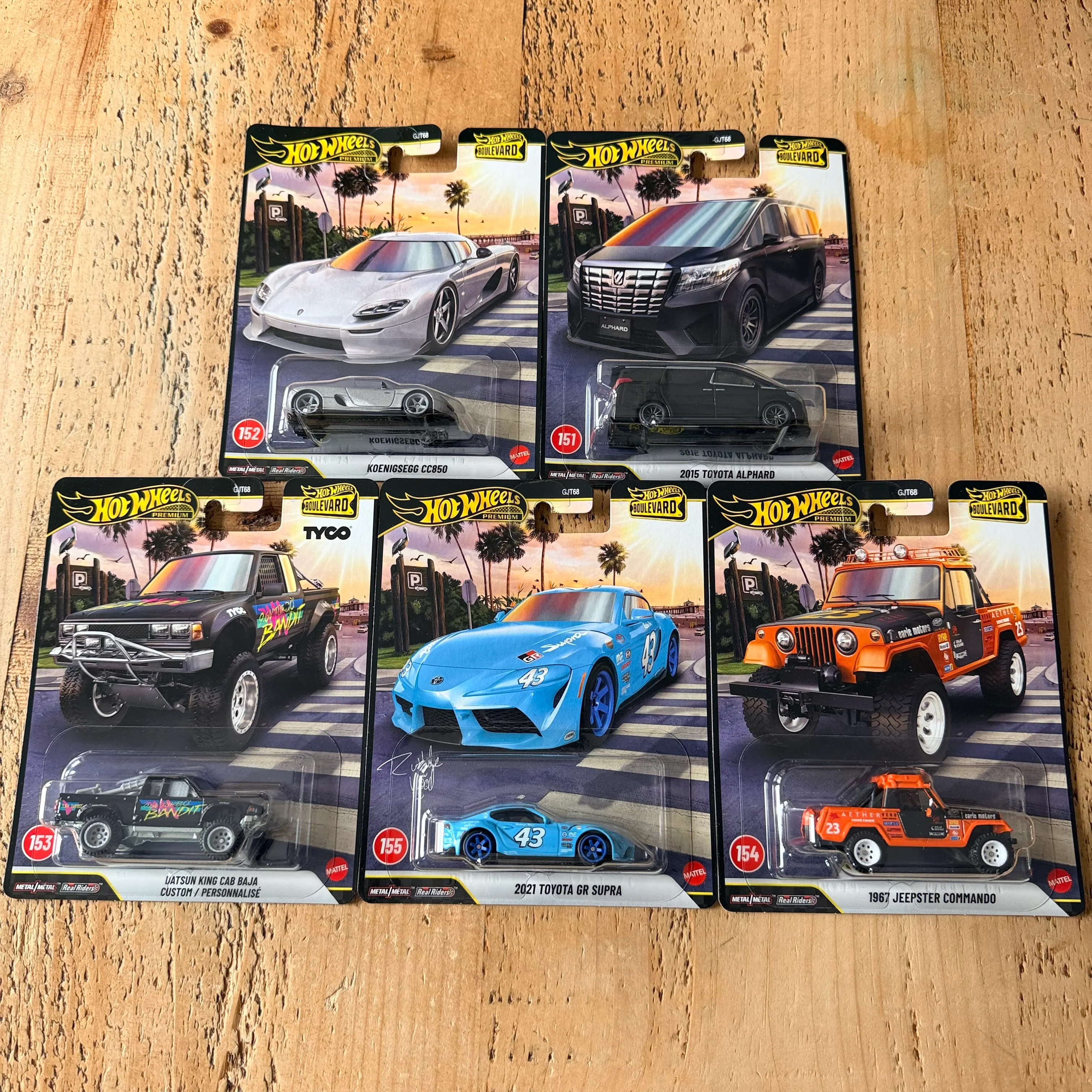 Hot Wheels Premium Boulevard Full Set Of 5 151-155