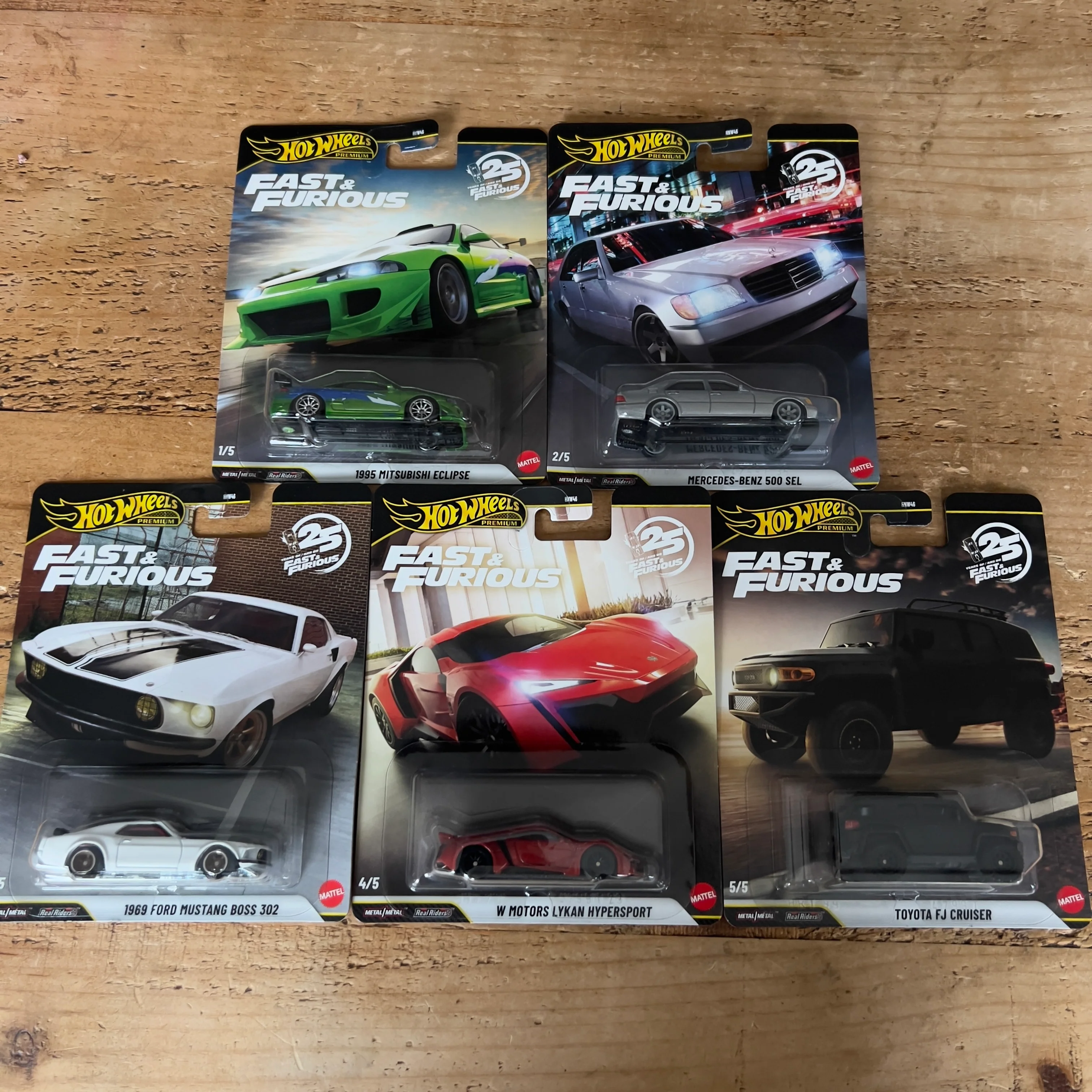 Hot Wheels Premium Fast & Furious Full Set Of 5