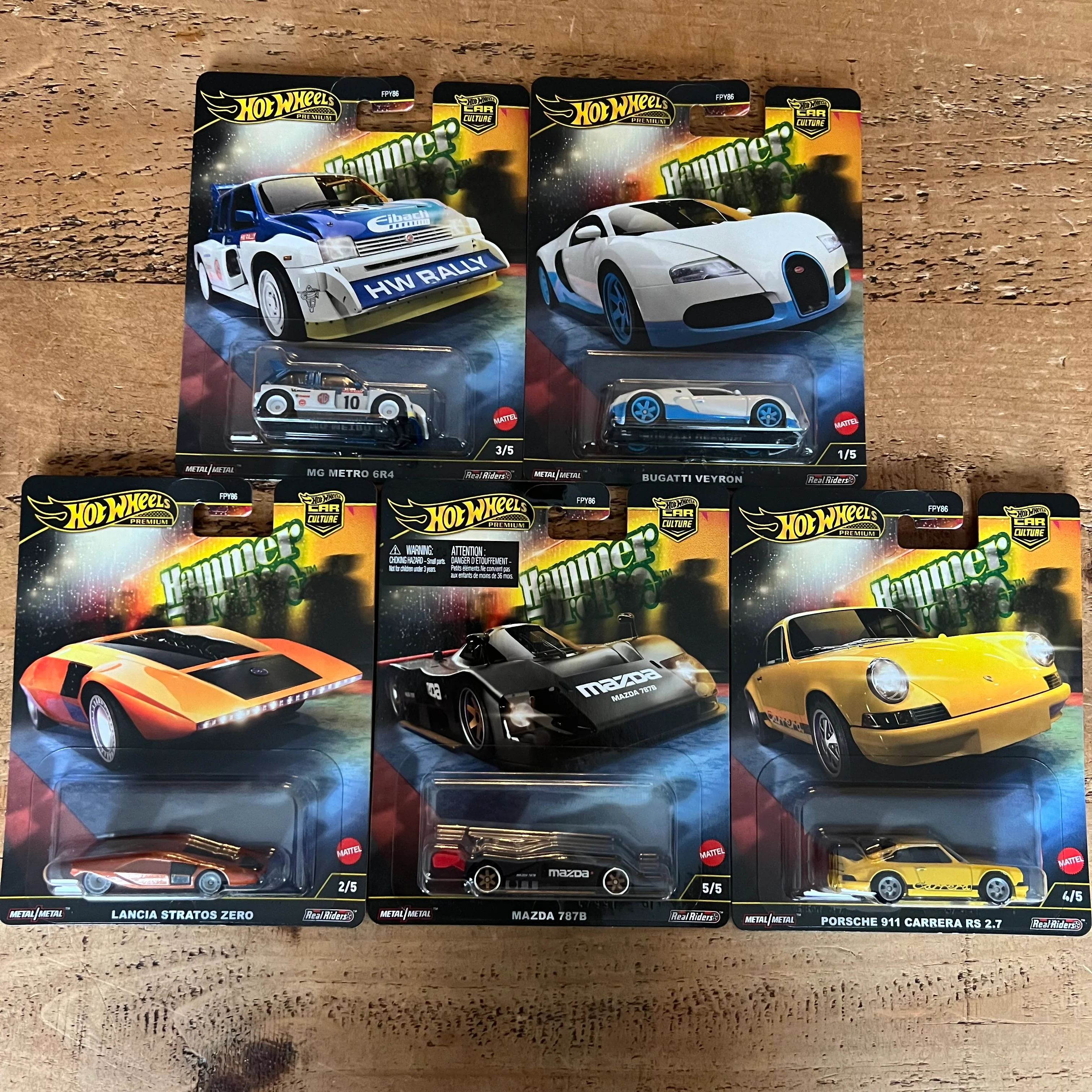 Hot Wheels Premium Hammer Drop Full Set Of 5