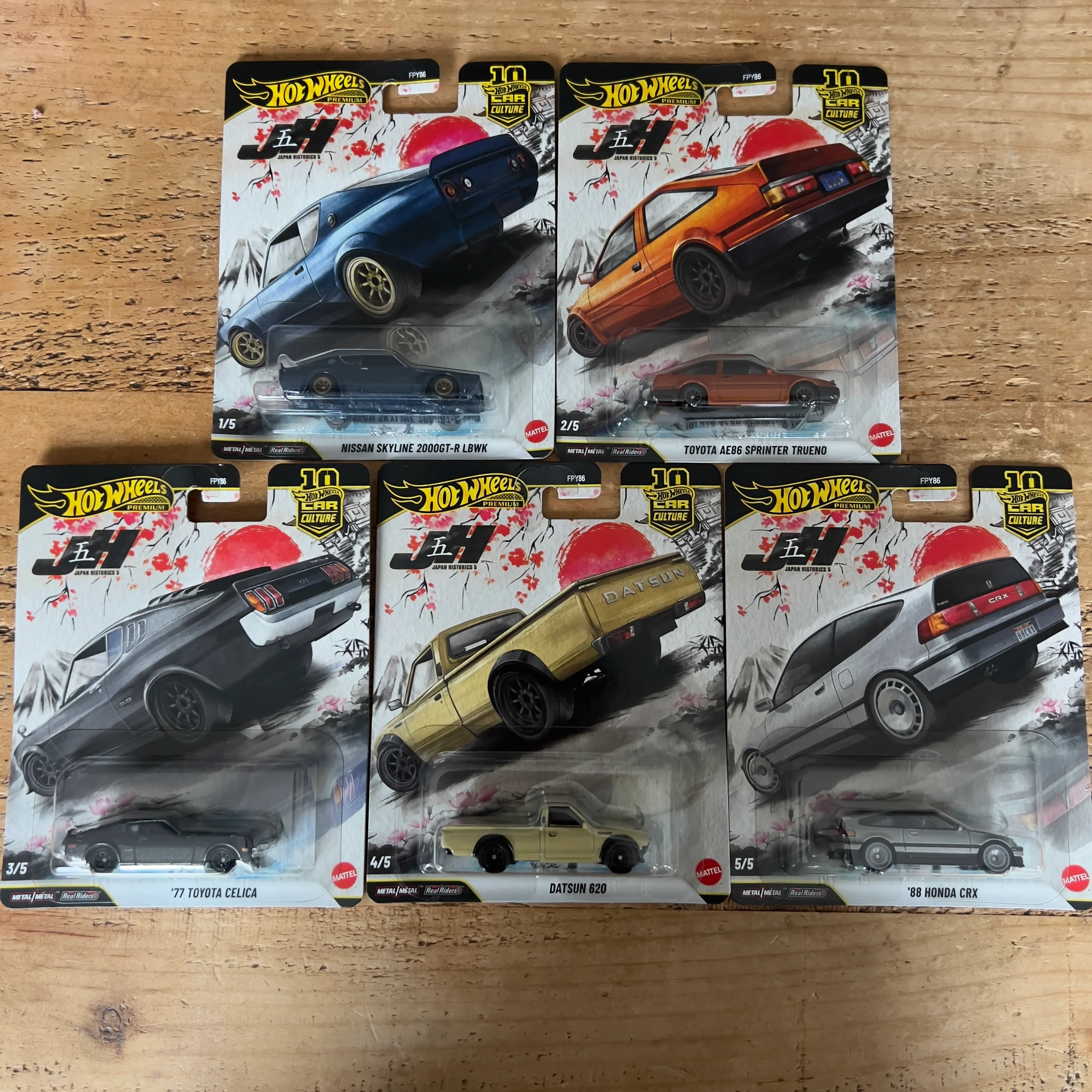 Hot Wheels Premium Japan Historics 5 Full Set Of 5