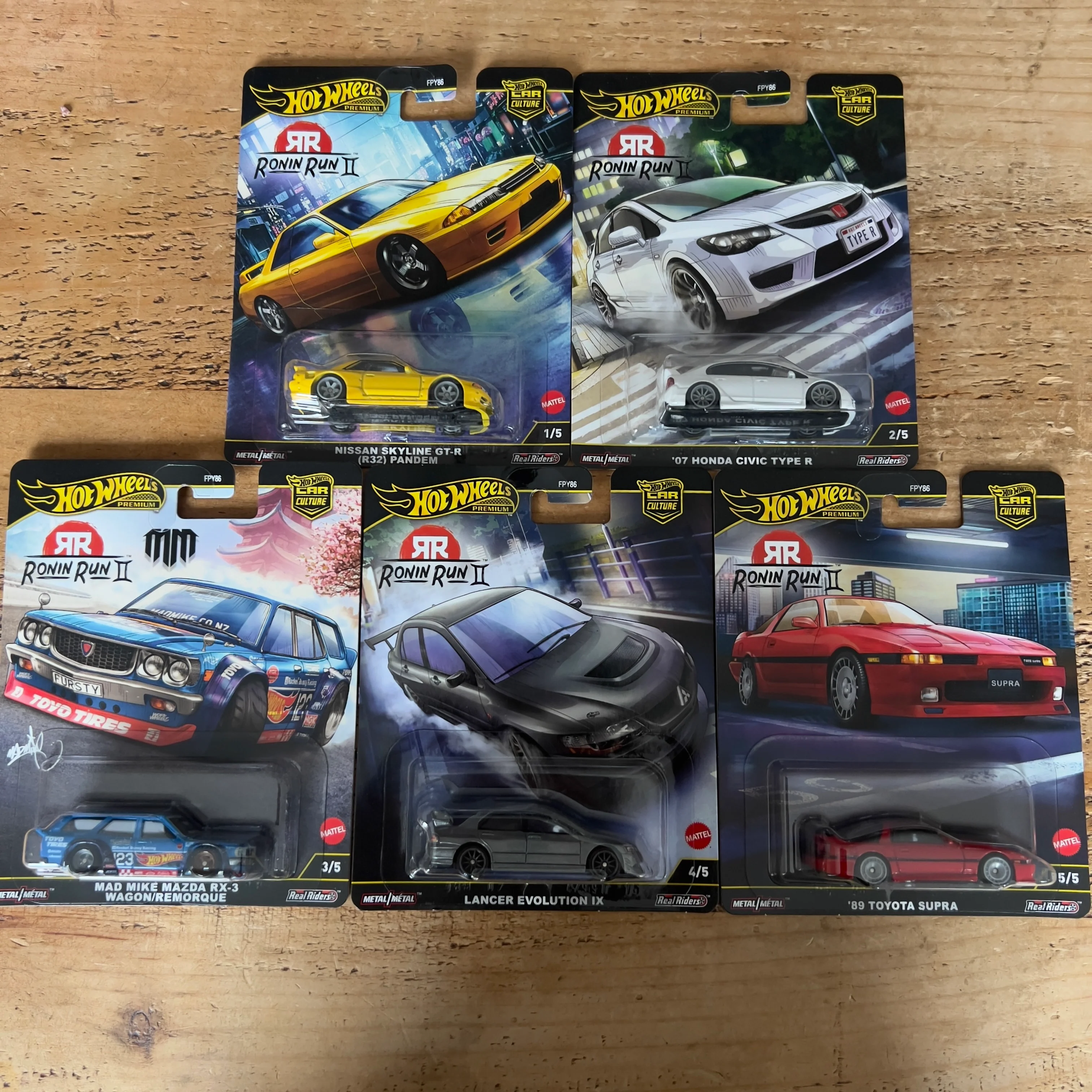 Hot Wheels Premium Ronin Run 2 Full Set Of 5