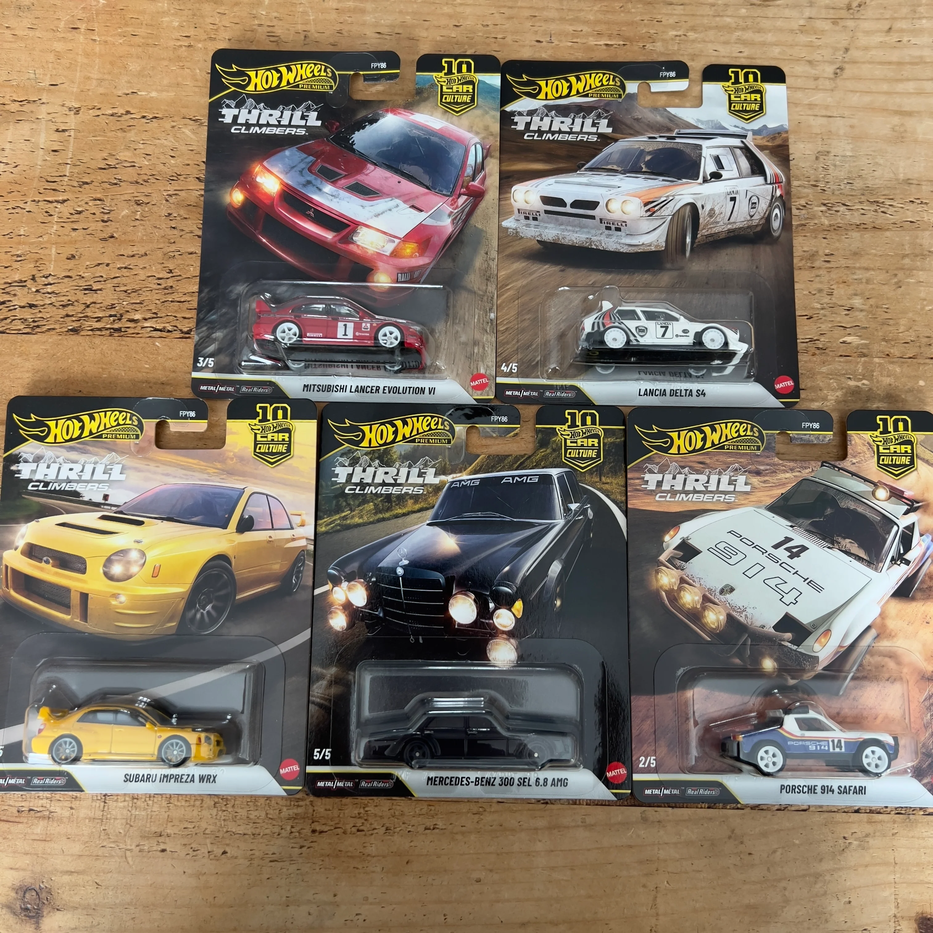 Hot Wheels Premium Thrill Climbers Full Set Of 5