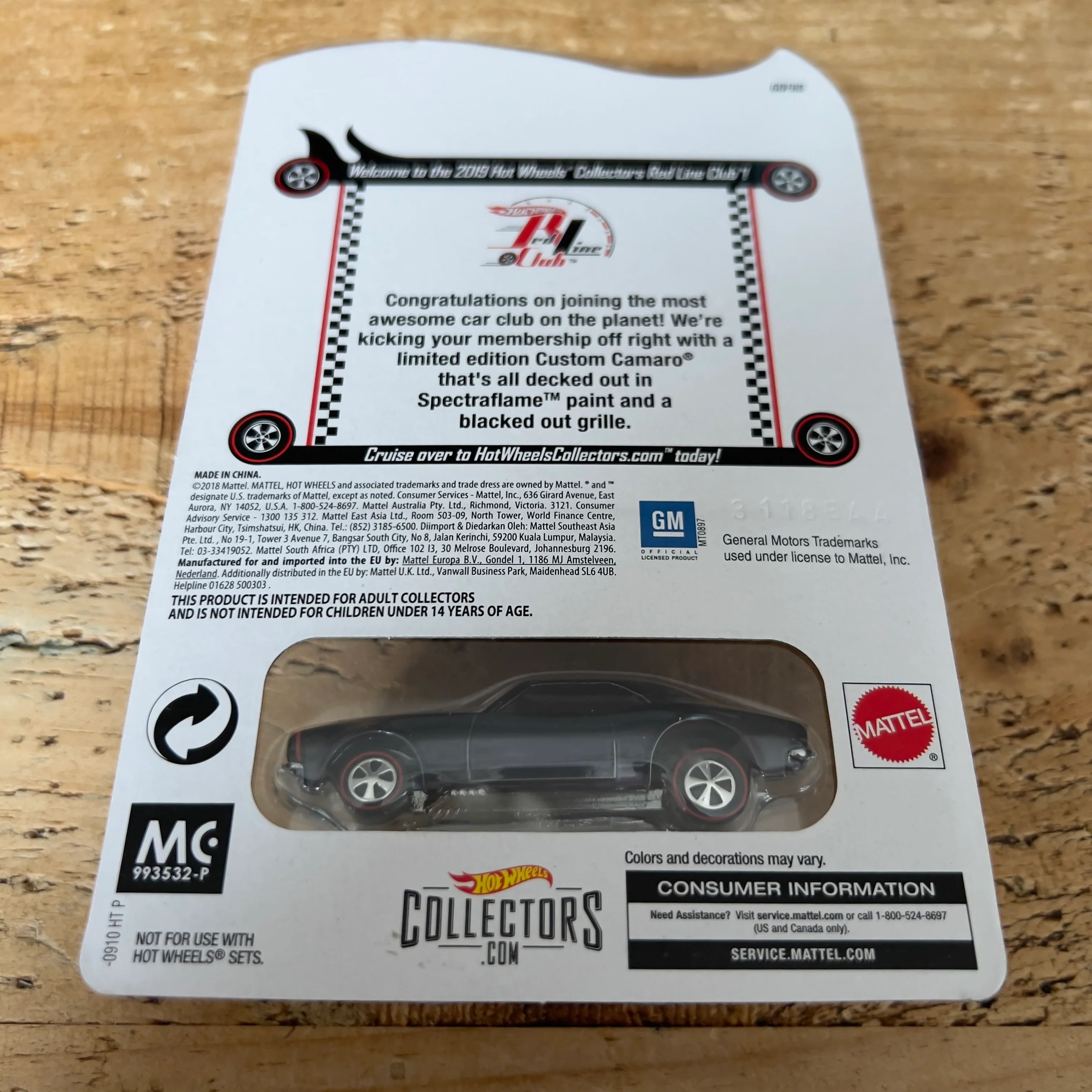 Hot Wheels RLC Custom Camaro Bad Card - Image 3
