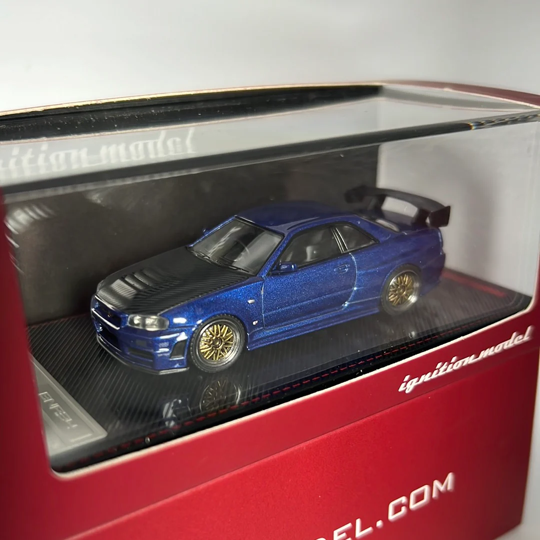 Ignition Model Nissan Skyline R34 GTR Z Tune Bayside Blue - Image 3