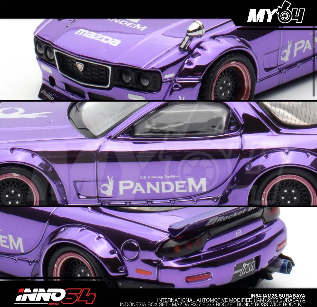 Inno64 Event Exclusive Mazda RX7 FD3S Rocket Bunny Boss Wide Body Kit - Image 2