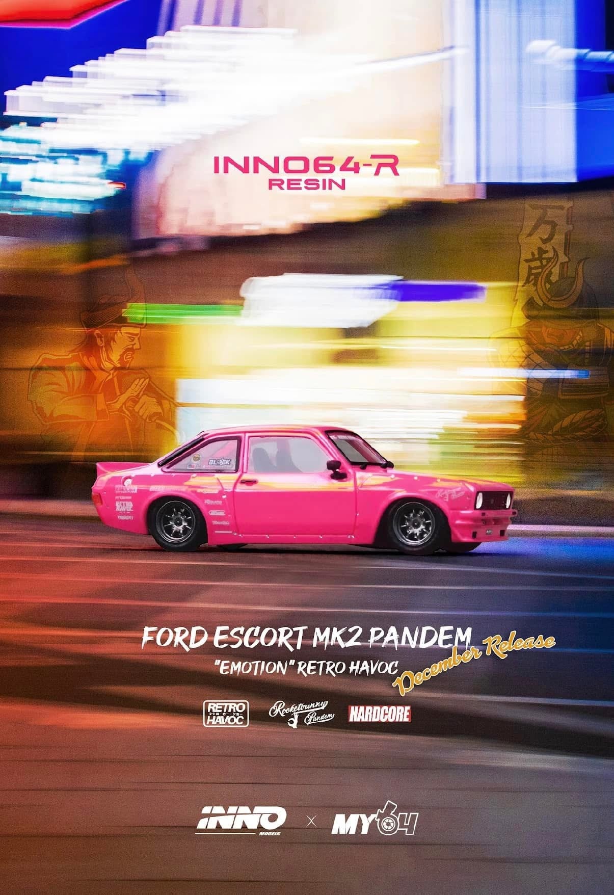 Inno64 R Resin Retro Havoc Event Exclusive Ford Escort MK2 Pandem - Image 2