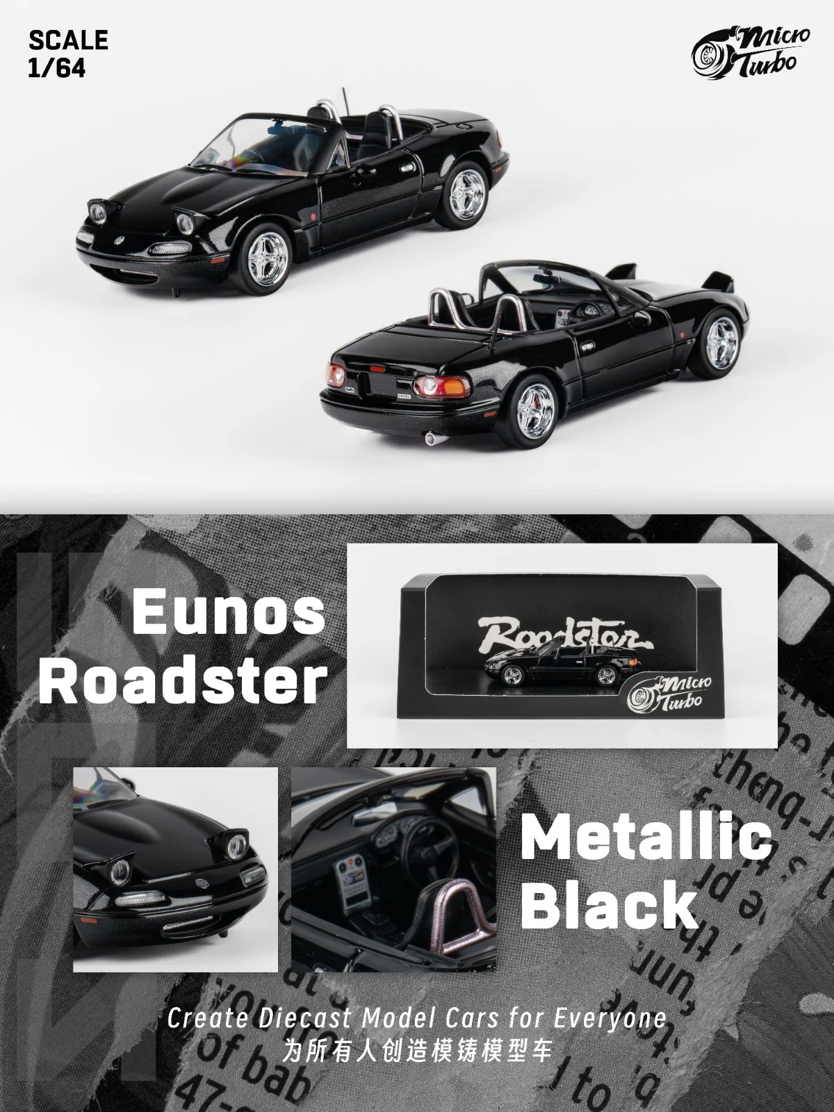 Micro Turbo Mazda MX5 Eunos Roadster Black