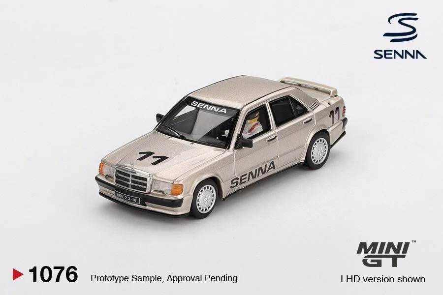 Mini GT Mercedes Benz 190E 2.3-16 1980 Nurburgring With Aryton Senna Figure #1076