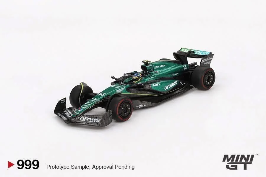 Mini GT Aston Martin AMR24 2024 Bahrain GP Fernando Alonso #999
