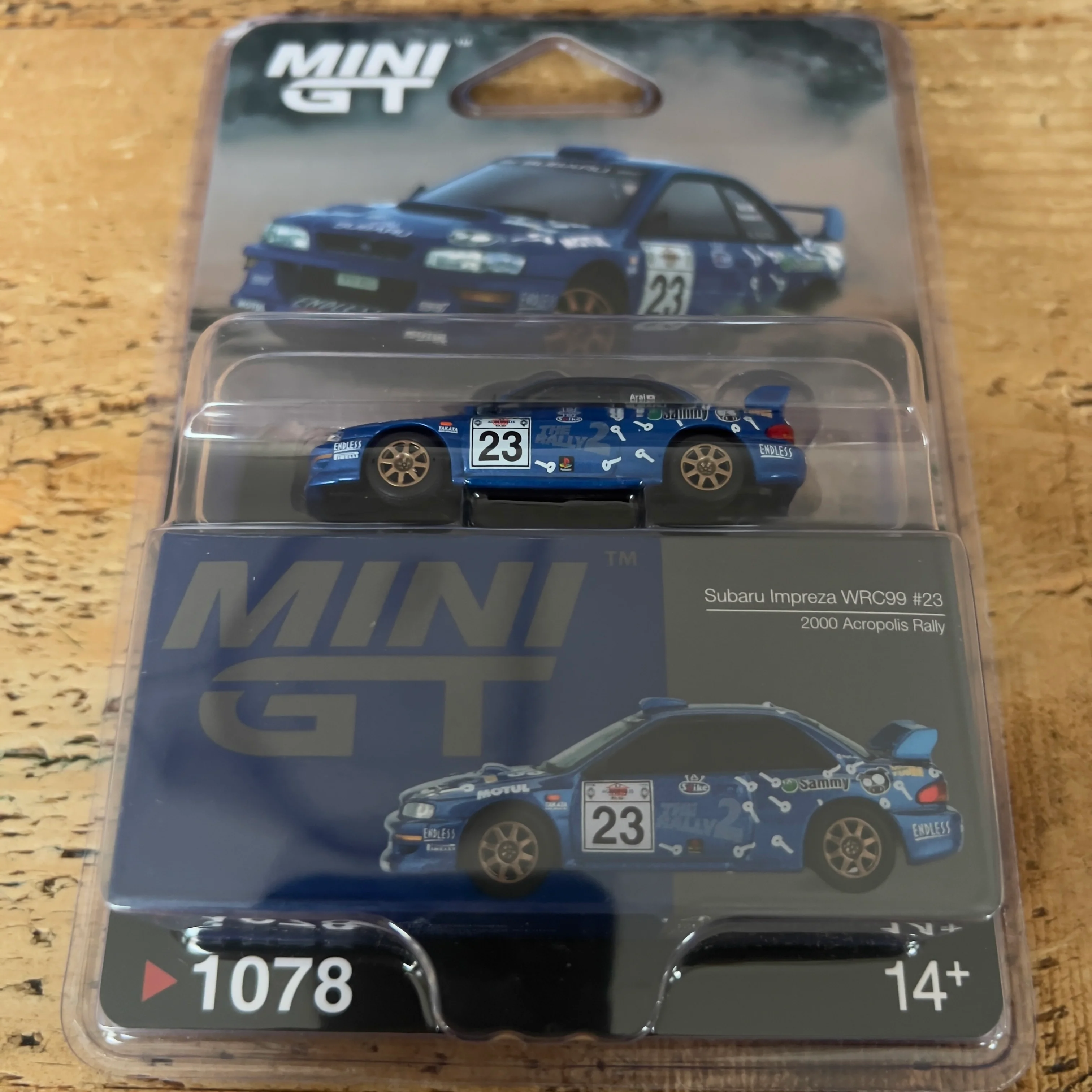 Mini GT Subaru Impreza WRC99 2000 Acropolis Rally #1078 Blister