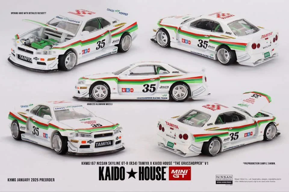 Mini GT x Kaido House Nissan Skyline R34 GTR Grasshopper #167