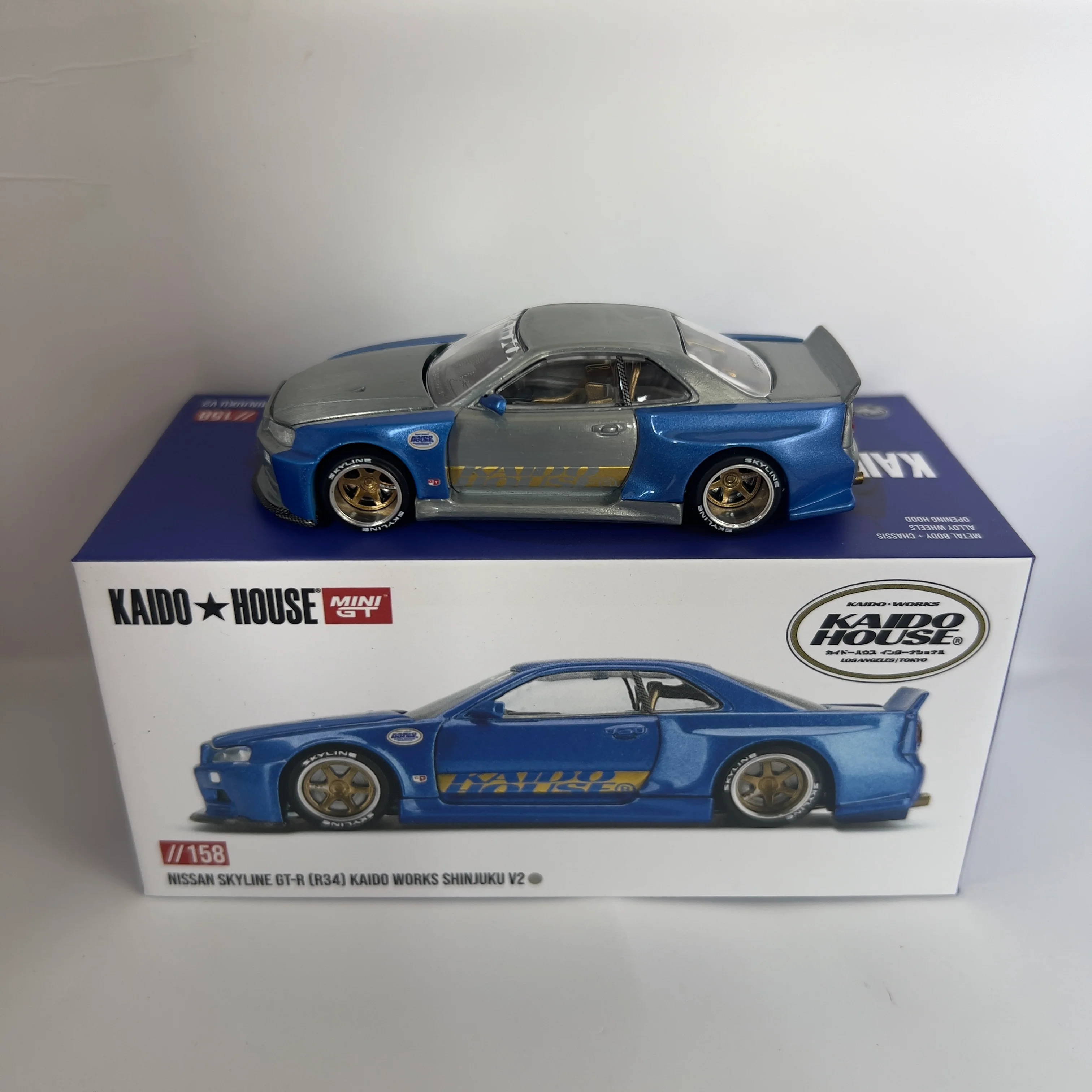 Mini GT x Kaido House Nissan Skyline R34 GTR Shinjuku V2 Chase #158