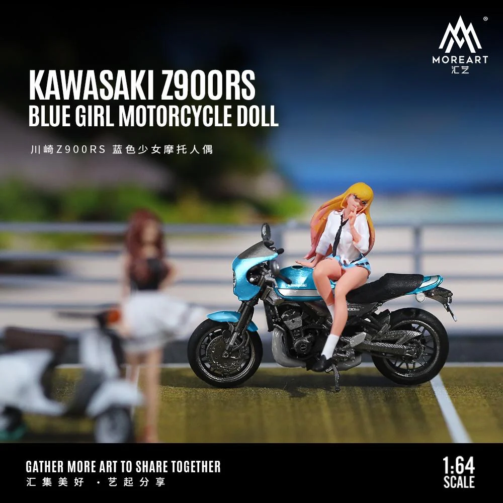 MoreArt Kawasaki Z900RS Motorbike & Girl Figure - Image 3