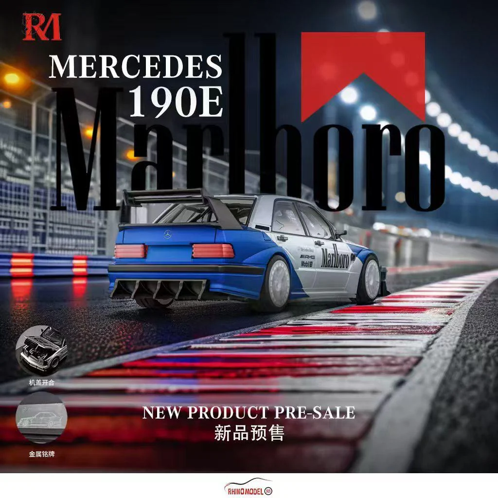 Rhino Model Mercedes Benz 190E Marlboro Blue - Image 2