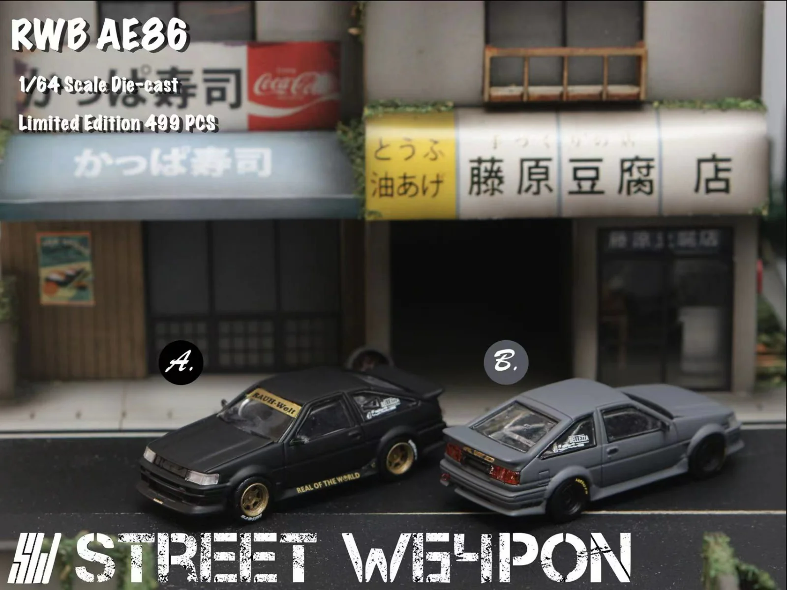 Street Weapon Toyota AE86 RWB Matte Grey - Image 4