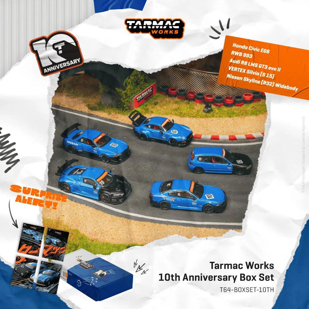 Tarmac Works 10TH Anniversary 5 Car Box Set