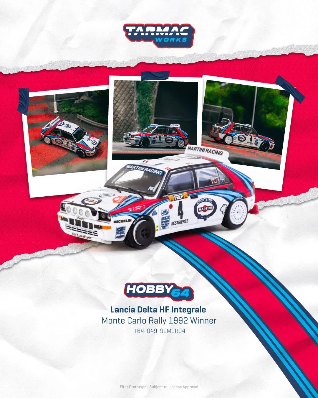 Tarmac Works Lancia Delta HF Integrale Monte Carlo Rally 1992 Winner
