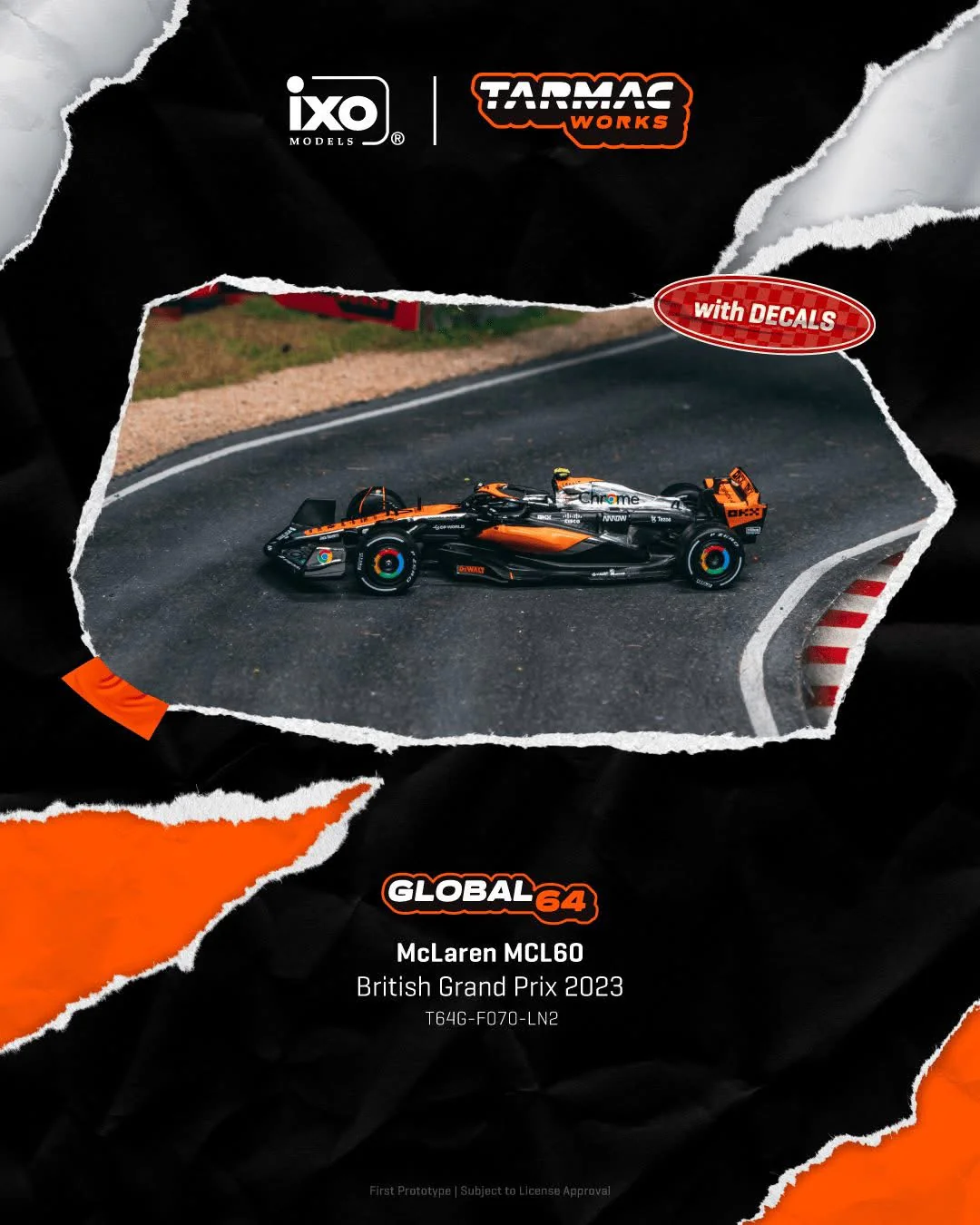 Tarmac Works McLaren MCL60 British Grand Prix 2023 Lando Norris