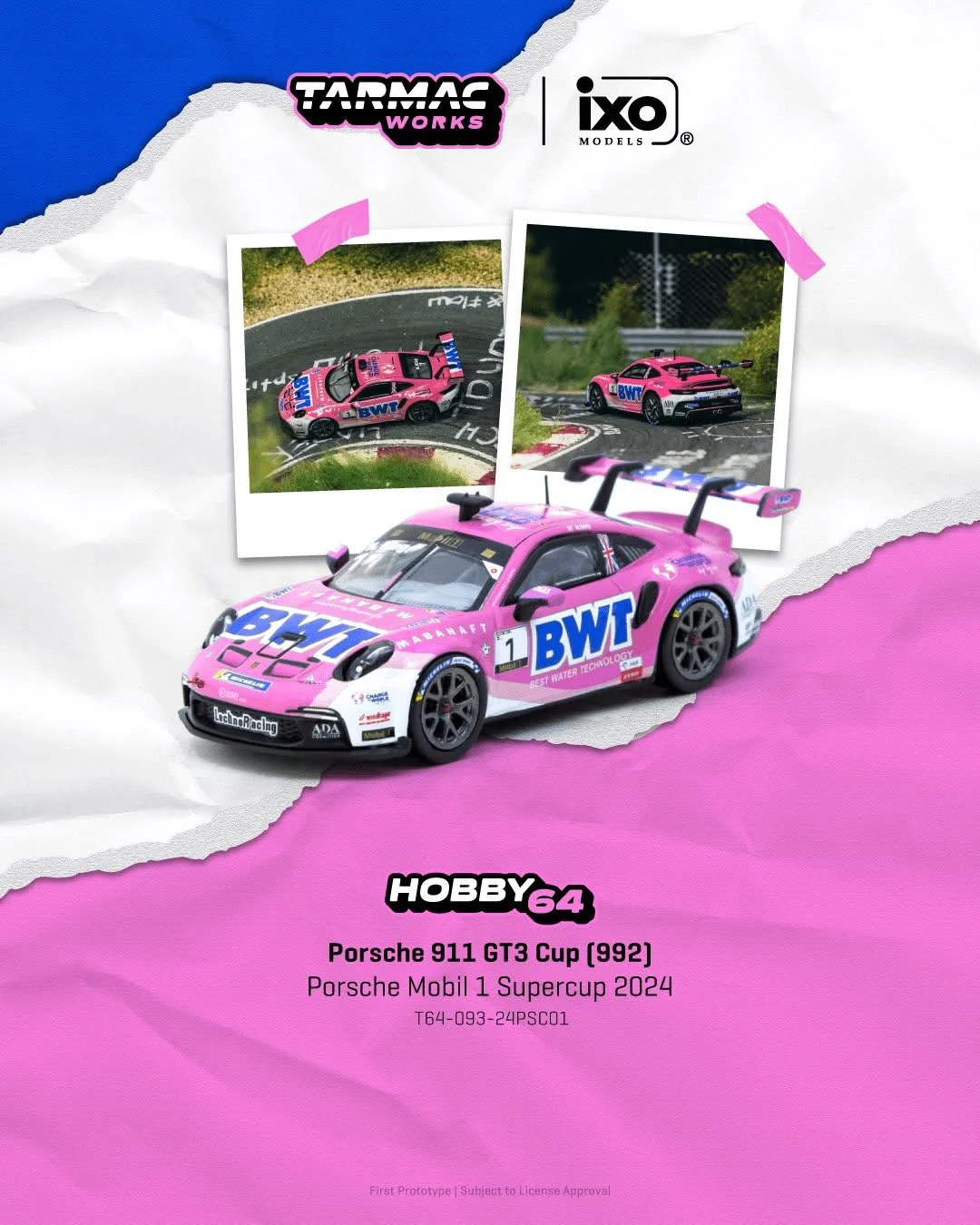 Tarmac Works Porsche 911 GT3 Cup 992 Mobil 1 Supercup 2024