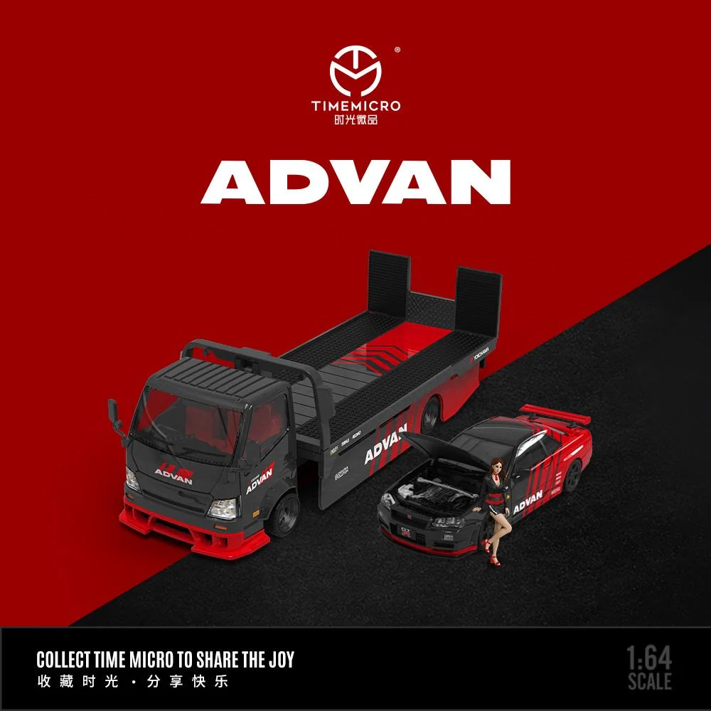Timemicro Advan Set H300 Flatbed Nissan Skyline R34 GTR & Figure