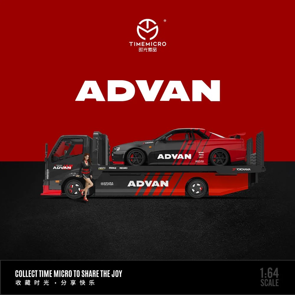 Timemicro Advan Set H300 Flatbed Nissan Skyline R34 GTR & Figure - Image 2