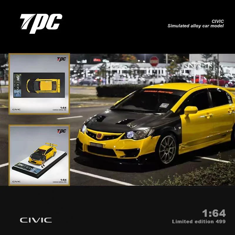 TPC Honda Civic Yellow With Carbon